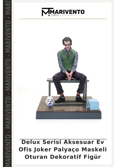 Delux Serisi Aksesuar Ev Ofis Joker Palyaço Maskeli Oturan Dekoratif Figür