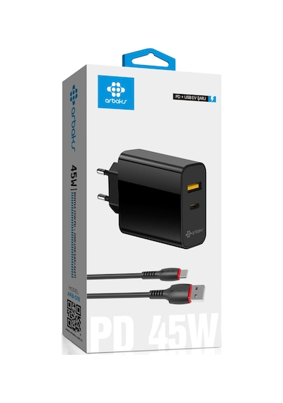 Pd 45w Pd + Qc Usb Bentle Type-c Set Arbaks Arb-016