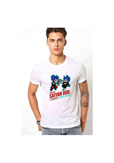 Anime Dragon Ball Baskılı Beyaz Erkek Tshirt (531009745)