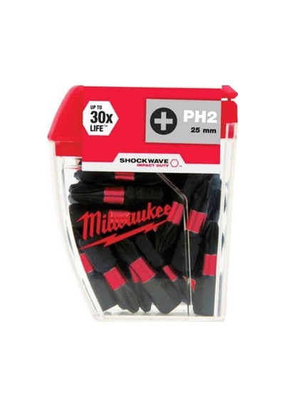 Milwaukee Bits Uç Ph2 25mm 25 Li Paket Shockwave