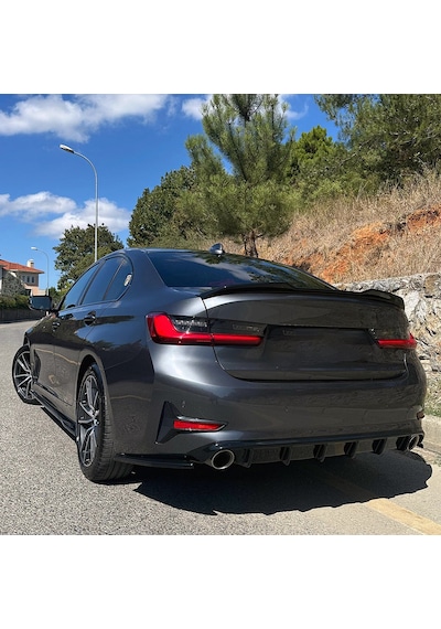 Bmw 3 Serisi G20 2018-2022 Arka Difüzör Sportline Uyumlu Piano Black Abs Tampon Altı