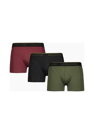 Jack & Jones Jack&jones Erkek 3'lü Boxer 12300849.brd Çok Renkli