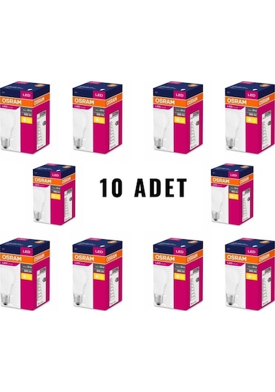 Osram Led Value 8 5w 60w Led Ampul Sarı Işık E27 Normal Duy 10lu Paket