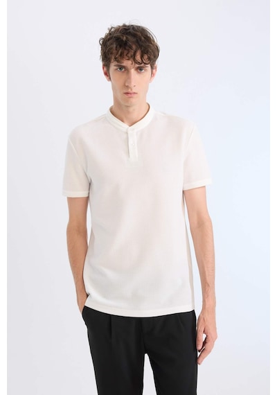 Defacto Slim Fit Dar Kesim Dik Yaka Dokulu Kısa Kollu Waffle Polo Tişört Z4262az25smwt32 Diğer