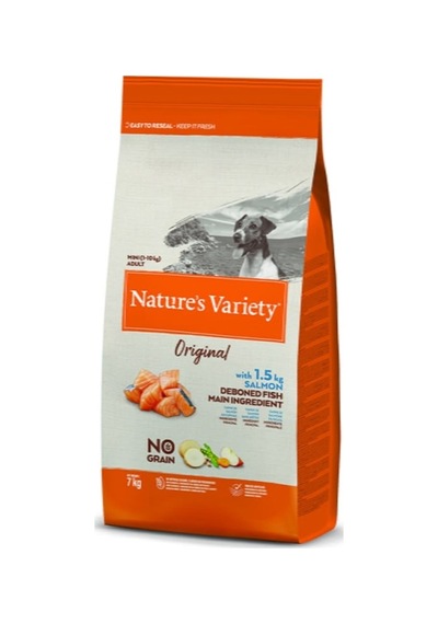 Nature's Variety Dog No Grain Mini Adult Salmon 7 Kg
