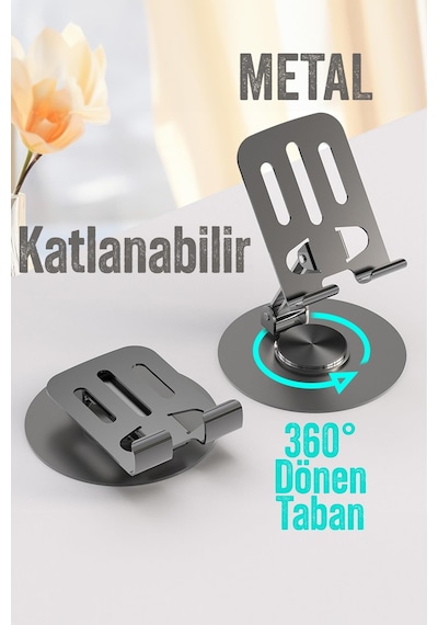 Yüksek Kalite Metal Katlanabilir 360 Dönen Ayarlı Telefon Tutucu Masaüstü Telefon Tablet Standı S013