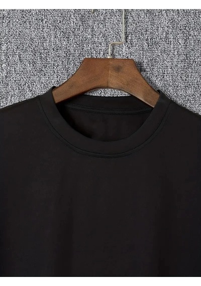 Erkek Tişört Trıed To Warn You. Baskılı Bisiklet Yaka T-shirt - Siyah