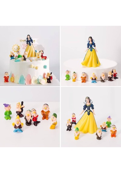 8 Parçalı: Pamuk Prenses Ve 7 Cüceler Snow White Eğlenceli Figür Seti