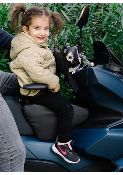 HONDA PCX Motosiklet Çocuk Koltuğu, Deri, Kollu, 4-8 Yaş Arası, Emniyet Kemerli