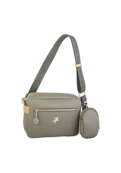 Nas Bag Kadın Çapraz Çanta Mini Cüzdanlı Ayarlanabilir Askılı Yeşil Camel Gofraj Yeşil
