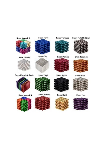Hamaha Mıknatıs Toplar 5 MM 216 Adet Neocube Neo Cube Küp Manyetik Bloklar Oyuncaklar