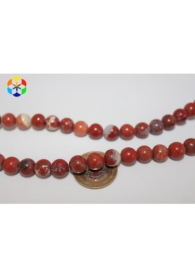 Yasam Tohumu Jasper Taşı Yarım Dizi 10 MM 14255 18 CM Çok Renkli