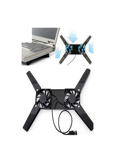 2 Fanlı Notebook Soğutucu Portatif Katlanabilir Laptop Soğutucu Fan Usbli Stand Biisayar Fanı