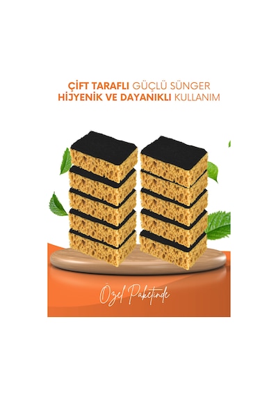 Grimorlife 8 Adet Lifli Düz Bulaşık Süngeri Özel Dokulu, Dayanıklı Geniş Gözenekli Mutfak Süngeri Seti
