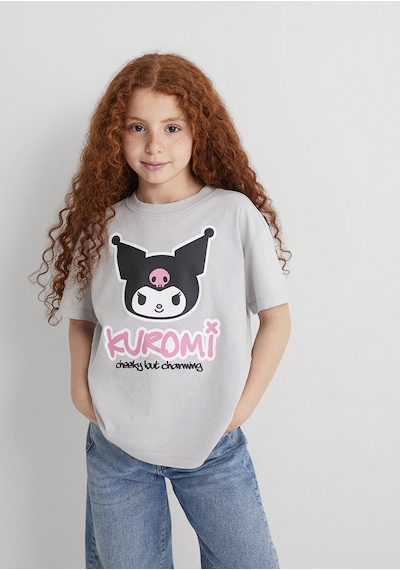 Mavi - Kuromi Baskılı Gri Tişört 7610379-70075 Gri