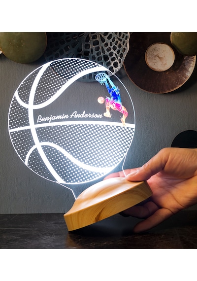 Basketbol Severlere Basketbolcu Hediyesi Basketbol Topu Led Lamba