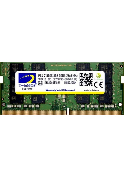 Twinmos MDD48GB2666N 8 GB DDR4 2666 MHz SODIMM Ram