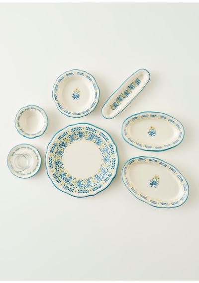 Bella Maison Liana Stoneware 52 Parça 12 Kişilik Kahvaltı Takımı Mavi Mavi