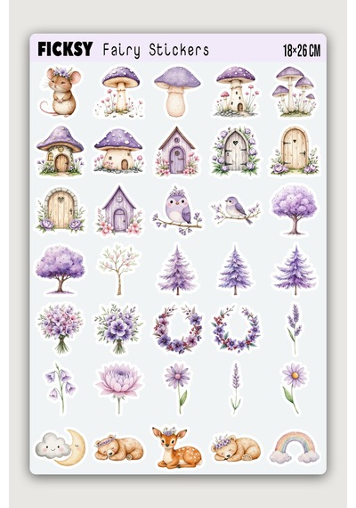 Sevimli Peri Sticker Seti - 55 Adet Etiket Çıkartma Diğer