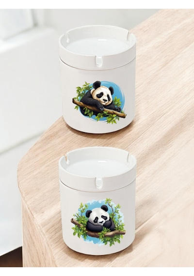 Panda Teması 2'li Küllük - Küllükler Modelleri, Kül Tablası, Kokusuz Küllük, Kül Tablaları