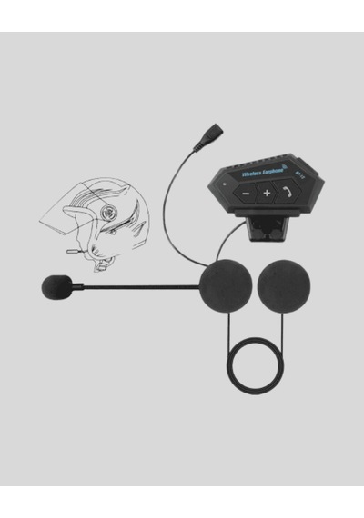 Bt22 Motosiklet Bluetooth Kulaklık, Kablosuz, Mikrofonlu, Gürültü Azaltmalı