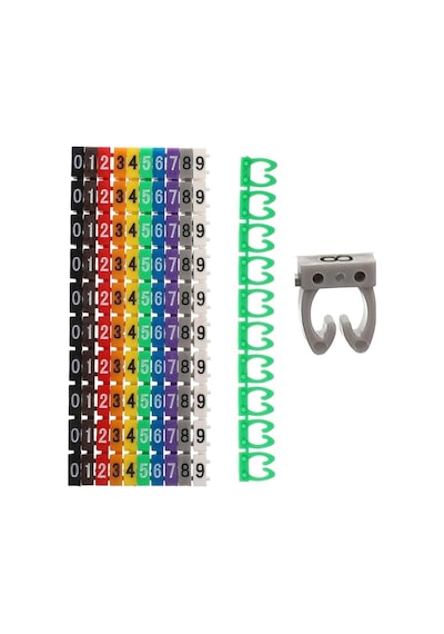 0-9 Dijital Kodlu Renkli Kablo İşaretleyici 4mm