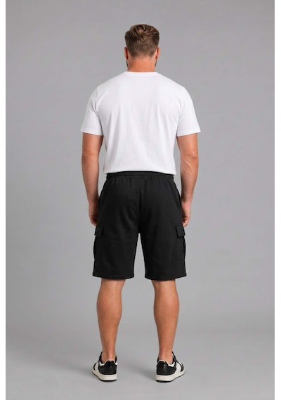 Defacto Relax Fıt Düz Paça Sweatshirt Kumaşı Uzun Şort H2058ax26smbk81 Siyah-bk81