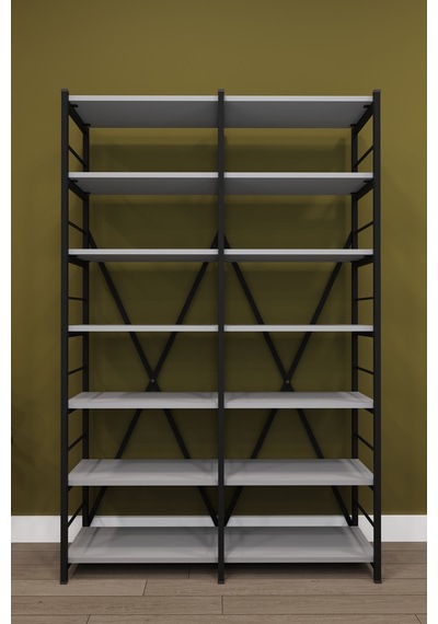 Modern 12 Raflı Metal Kitaplık Üçlü Ayrılabilir Modül Dekoratif Çok Amaçlı Kitaplık Metalk02 Kül Gri Modern 12 Raflı Metal Kitaplık Üçlü Ayrılabilir Modül Dekoratif Çok Amaçlı Kitaplık Metalk02 Kül Gri