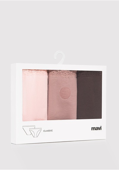 Mavi - 3lü Klasik Külot 1913817-17865 Pembe