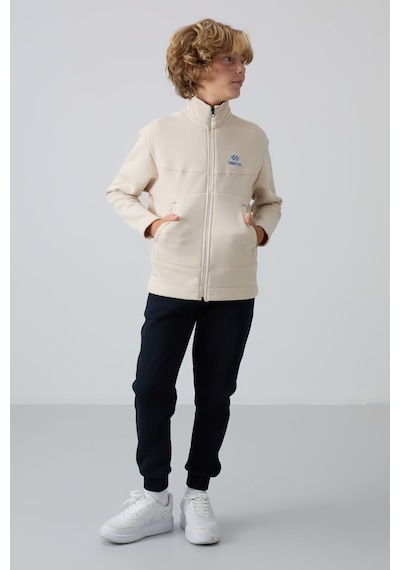 Tommylife Standart Fit 2li Paket Bej-parlament Erkek Çocuk Sweatshirt - 11245 Krem - Mavi