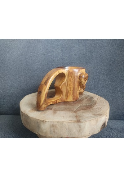 Kuksa Ceviz Ağacı Kalp Kabartmalı 190 Ml Çok Renkli