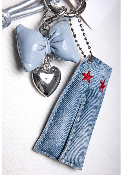 Mavi Çoklu Obje Charm Anahtarlık Telefon Denim Ve Çanta Aksesuarı