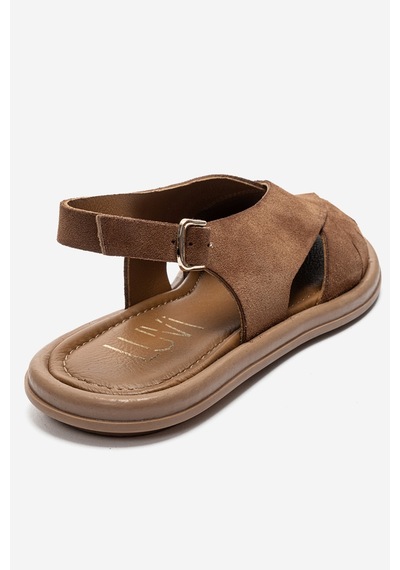 Luvishoes Belas Taba Süet Hakiki Deri Kadın Sandalet