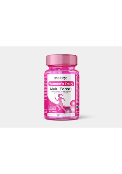 Maxigal Women's Daily Multi Force + Vitamin, Mineral Ve Bitki Ekstreleri İçeren Takviye Edici Gıda 90 Tablet