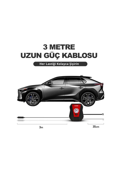 Tr Kb100 12volt 100 Psı Analog Göstergeli Hava Lastik Şişirme Pompası