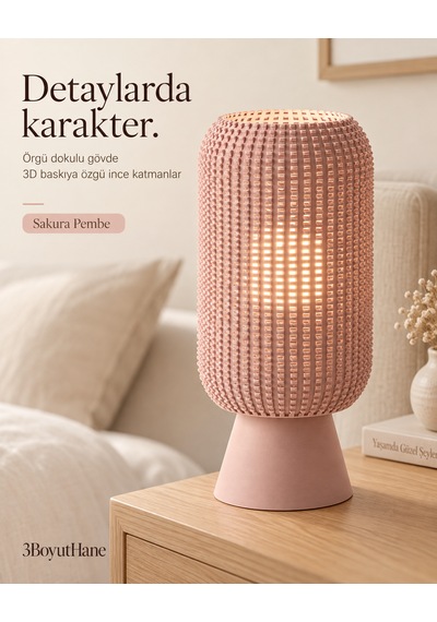 Modern Dekoratif Masa Lambası Salon Ve Yatak Odası İçin Abajur, 10 Renk Seçeneği, E14 Led Uyumlu Açık Pembe