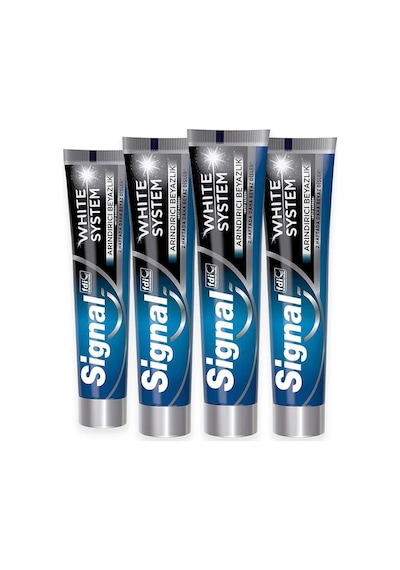 Signal White System Beyazlık Aktif Karbon Diş Macunu 4 x 75 ML