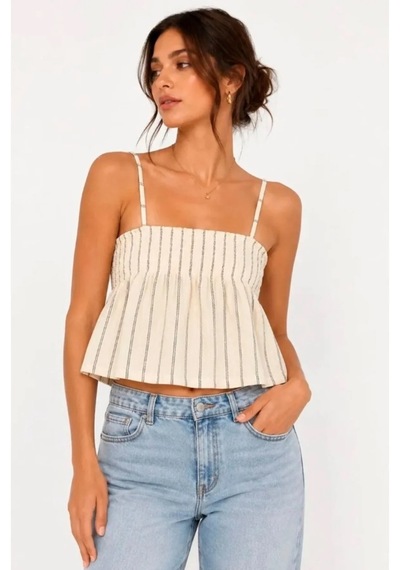 Only Onlmıka S/l Strıpe Top Jrs Kadın Gri Bluz - 15375296