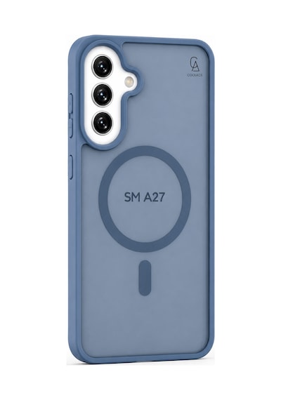 Samsung Galaxy A27 Ile Uyumlu Kılıf Magsafe Şarj Özellikli Mat Arka Yüzeyli Kapak Açık Mavi