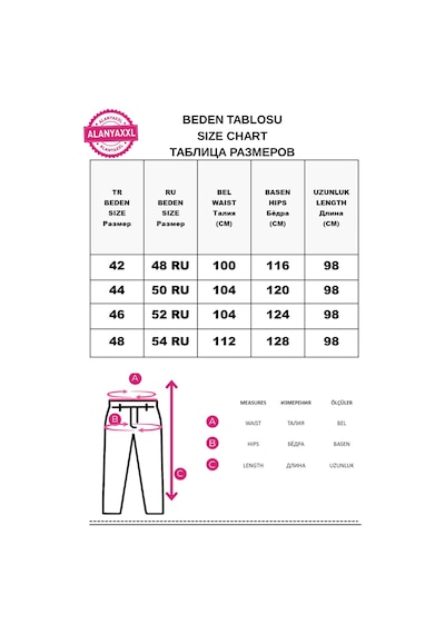 Trieste Büyük Beden Taşlı Yırtık Detaylı Dar Paça Kadın Pantolon Sarı