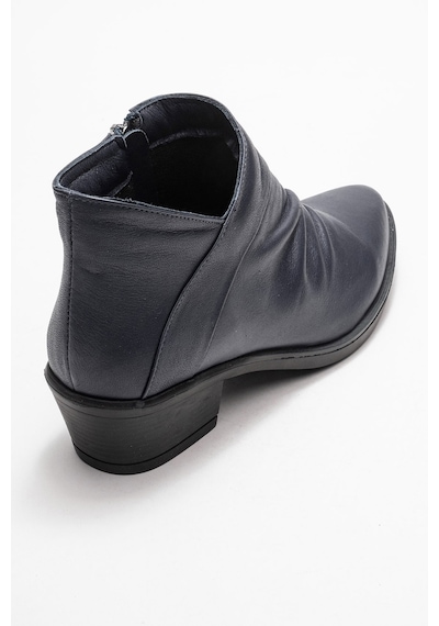 Luvishoes Luvi Shoes Rule Lacivert Hakiki Deri Kadın Kalın Topuklu Bot Lacivert