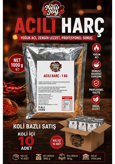 Chefs New Joy Acılı Harç 10 x 1 KG 1 Koli
