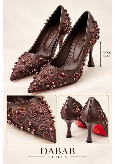 Dabab Shoes Vıanel Kadın Acı Kahve Çiçek Nakışlı İnci İşlemeli Sivri Burun 7 Cm Kadeh Topuklu Abiye Stiletto Ayakkabı Kahverengi Dabab Shoes Vıanel Kadın Acı Kahve Çiçek Nakışlı İnci İşlemeli Sivri Burun 7 Cm Kadeh Topuklu Abiye Stiletto Ayakkabı Kahverengi