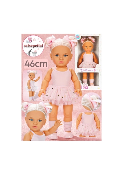 Büyük Boy Et Bebek 46cm Kokulu Kutulu Model Bebek Balerin Tina Bebek Tina Balerin 46cm Pembe