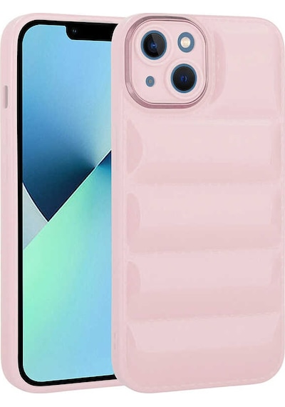 Apple Uyumlu iPhone 14 Plus Kamera Korumalı Parlak Aihttg'li Tchs Galya Kılıf-pembe Pembe