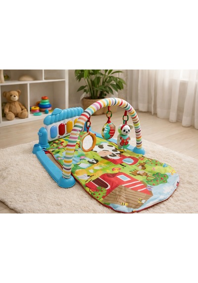 Toys2you Piyanolu Oyun Halısı Işıklı ve Müzikli Gelişim Matı Safari 70x45x35