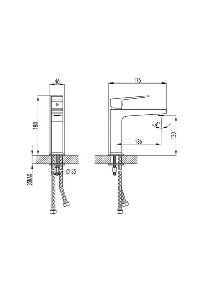 Turkuaz Cerastyle Frame Lavabo Bataryası Krom