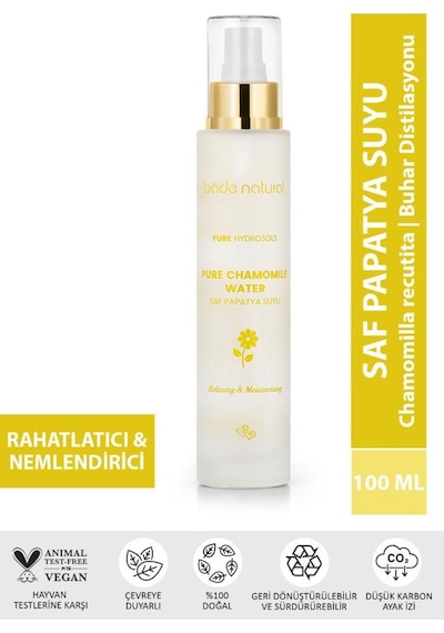 Bade Natural Papatya Suyu Saç Ve Yüz Toniği %100 Doğal Ve Saf 100 ML