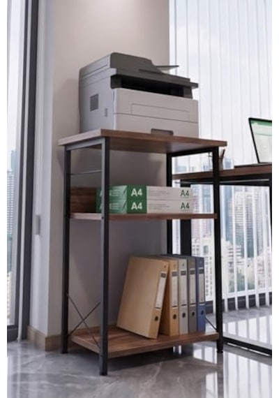 Yazıcı Sehpası 3 Katlı Çok Amaçlı Raf Metal Ayaklı Printer Stand Ofis Ev Düzenleyici Kahverengi Abanoz - Beyaz Yazıcı Sehpası 3 Katlı Çok Amaçlı Raf Metal Ayaklı Printer Stand Ofis Ev Düzenleyici Kahverengi Abanoz - Beyaz