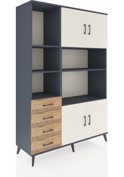 Hyperion Dolap 8 Raflı 4 Çekmeceli 4 Kapaklı 132x44x195 Antrasit-aytaşı/çam Aytası/atlas Çam Hyperion Dolap 8 Raflı 4 Çekmeceli 4 Kapaklı 132x44x195 Antrasit-aytaşı/çam Aytası/atlas Çam
